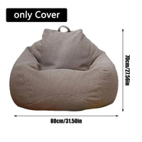 Large Small Lazy Sofas Cover Chairs without Filler Linen Cloth Lounger Seat Bean Bag Pouf Puff Couch Tatami Living Room Beanbags