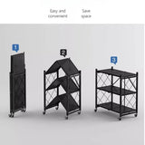 Multifunctional Flower Stand Shelves Storage Shelf Portable Folding Large Iron Shelf Floor Foldable Storage Shelving Bookshelf