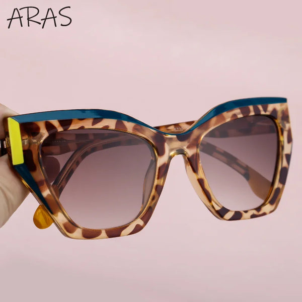 Sexy Cat Eye Sunglasses Women Men Big Frame 2024 Luxury Brand Vintage Fashion Cateye Sun Glasses Ladies Leopard Shades Eyewear