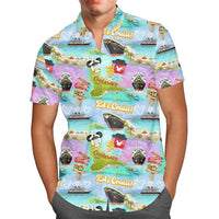 Miniso Castaway Cay Hawaiian Shirt Disney Cruise Line Unisex Button-Up Casual Beach Shirt