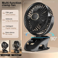 Small USB Clip On Fan, Portable Personal Clip Fan For Home Office Travel Bed Stroller Camping Outdoor Golf Cart Fan