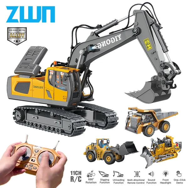 ZWN RC Excavator & Dump Truck – Realistic Construction Vehicle