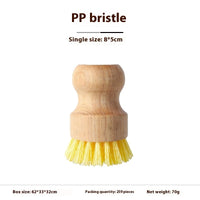 Kitchen Gadget Natural Wooden Brush Sisal Household Kitchen Short Handle Coconut Palm Cleaning Decontamination Brush