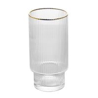 Stackable Gold Rim Ripple Drinking Glass