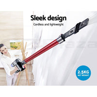 Devanti Handheld Vacuum Cleaner Cordless Stick Handstick Vac Bagless 2-Speed Red