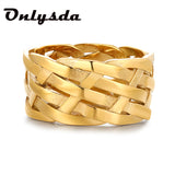 Vintage Weave Stainless Steel Rings