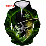 Tobacco Weeds 3D Hoodie Men/Women Printing Sweatshirts Green Leaves Funny Shirt Skull Smoking Printed Harajuku Pullover Jack's Clearance