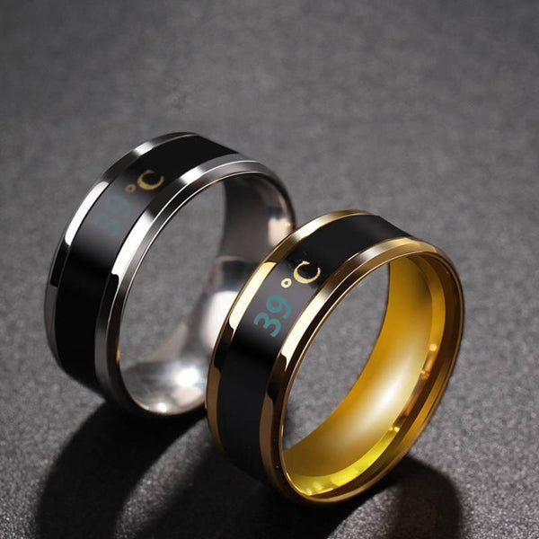 Smart Sensor Body Temperature Ring Stainless Steel Fashion Display Real-time Temperature Test Finger Rings Jack's Clearance