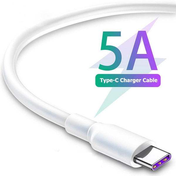 Fast Charge 5A USB Type C Cable For Samsung S20 S9 S8 Xiaomi Huawei P30 Pro Mobile Phone Charging Wire White Blcak Cable Jack's Clearance