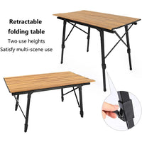 MLIA Outdoor Camping Telescopic Folding Table Wood Grain Aluminum Alloy Jack's Clearance