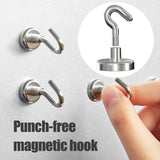 10Pcs Strong Magnetic Hooks Practical load bearing Hook Multi-Purpose storage For Home Kitchen Bar Storage Key Coat Cup Hanging Jack's Clearance