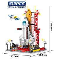 HUIQIBAO Space Aviation Manned Rocket Building Blocks With Astronaut Figure City Aerospace Model Bricks Children Toys for Kids Jack's Clearance