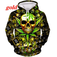 Tobacco Weeds 3D Hoodie Men/Women Printing Sweatshirts Green Leaves Funny Shirt Skull Smoking Printed Harajuku Pullover Jack's Clearance