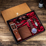 Men's business gift box set Wallet belt watch pen glasses combination set Jack's Clearance