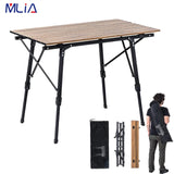 MLIA Outdoor Camping Telescopic Folding Table Wood Grain Aluminum Alloy Jack's Clearance