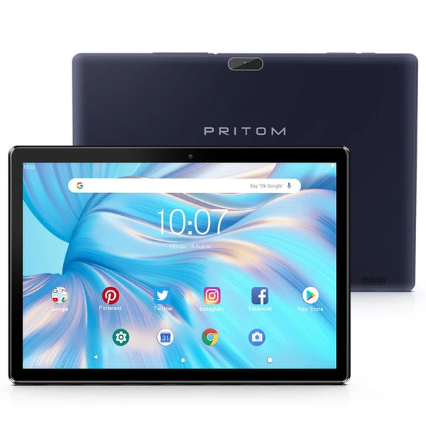 PRITOM Android 10 Tablet 10.1 Inch 2GB RAM 32GB ROM Quad Core Processor HD IPS Screen 8.0 MP Rear Camera WiFi Jack's Clearance