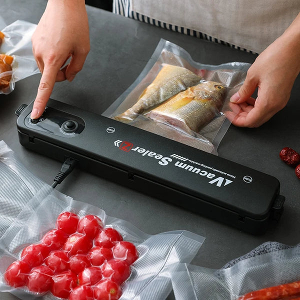 Food Vacuum Sealer  220V/110V Vacuum Sealer Packaging Machine with Free 10pcs Vacuum bags Household Black Jack's Clearance