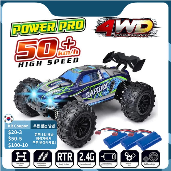 Rc Cars Off Road 4x4 with LED Headlight,1/16 Scale Rock Crawler 4WD 2.4G 50KM High Speed Drift Remote Control Monster Truck Jack's Clearance