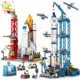 HUIQIBAO Space Aviation Manned Rocket Building Blocks With Astronaut Figure City Aerospace Model Bricks Children Toys for Kids Jack's Clearance