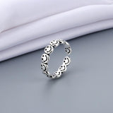 Vintage Ancient Silver Happy Smiling Face Open Rings for Women Jack's Clearance