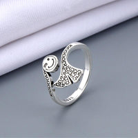 Vintage Ancient Silver Happy Smiling Face Open Rings for Women Jack's Clearance