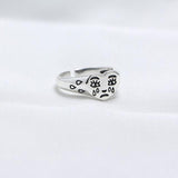 Vintage Ancient Silver Happy Smiling Face Open Rings for Women Jack's Clearance