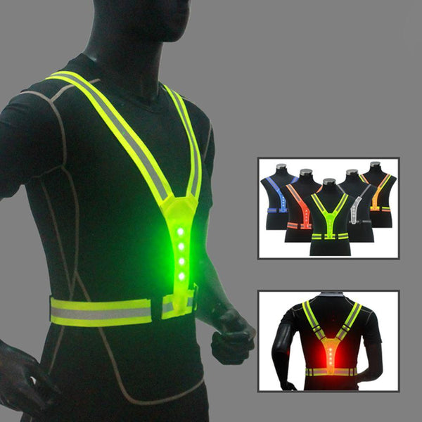 LED High Visibility Outdoor Running Cycling Reflective Safety Vest Jack's Clearance