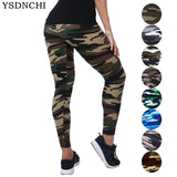 YSDNCHI 2021 Camouflage Womens Graffiti Style Slim Stretch Leggings Jack's Clearance