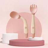 Silicone Spoon for Baby Utensils Set Auxiliary Food Toddler Learn To Eat Training Bendable Soft Fork Infant Children Tableware Jack's Clearance