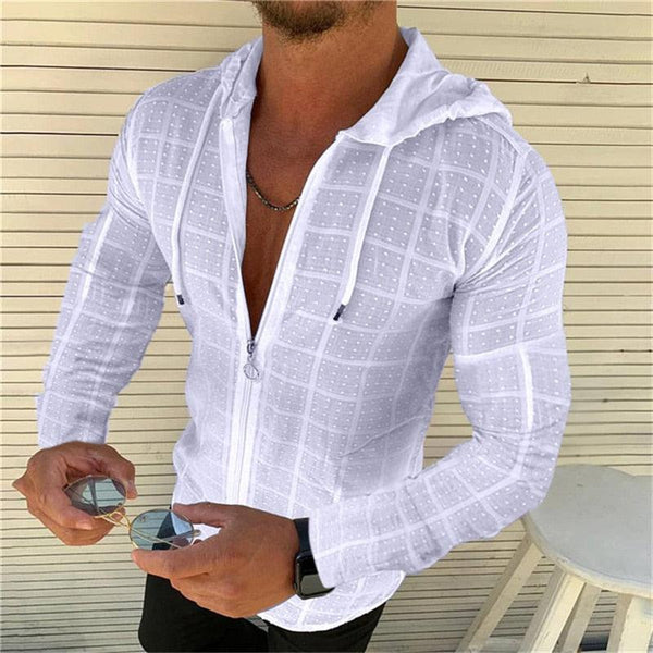 Mens Casual Hawaiian Henley Shirt With Hood Jack's Clearance