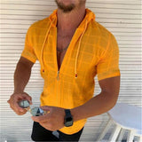 Mens Casual Hawaiian Henley Shirt With Hood Jack's Clearance