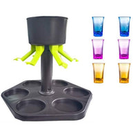 Liquor Dispenser 6 Shot Glass Wine Whisky Beer Dispenser Holder Drinking Games Tools for Christmas Home Party Bar Shot Glass Jack's Clearance