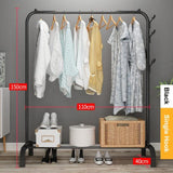 Coat Rack Clothes Rack Drying Clothes Rack Floor Standing Clothes Hanging Storage Simple Furniture Telescopic Mobile Cloth Rail Jack's Clearance