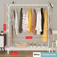 Coat Rack Clothes Rack Drying Clothes Rack Floor Standing Clothes Hanging Storage Simple Furniture Telescopic Mobile Cloth Rail Jack's Clearance