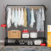 Coat Rack Clothes Rack Drying Clothes Rack Floor Standing Clothes Hanging Storage Simple Furniture Telescopic Mobile Cloth Rail Jack's Clearance