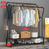 Coat Rack Clothes Rack Drying Clothes Rack Floor Standing Clothes Hanging Storage Simple Furniture Telescopic Mobile Cloth Rail Jack's Clearance