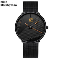 Classic Black Ultra Thin Stainless Steel Watch Jack's Clearance