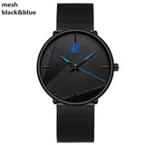 Classic Black Ultra Thin Stainless Steel Watch Jack's Clearance