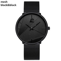 Classic Black Ultra Thin Stainless Steel Watch Jack's Clearance