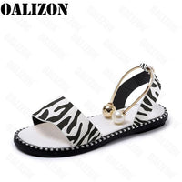 New Summer Women's Beaded Pearly Sandals Slippers Shoes Women Ladies Flats Sandals Flip Flop Casual Flat Slingback Sandals Shoes Jack's Clearance