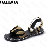 New Summer Women's Beaded Pearly Sandals Slippers Shoes Women Ladies Flats Sandals Flip Flop Casual Flat Slingback Sandals Shoes Jack's Clearance