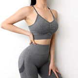 Seamless Yoga Set Fitness Sports Suits Gym Clothing Two Piece Set Women Yoga clothes High Waist Push Hip Leggings Workout Pants Jack's Clearance