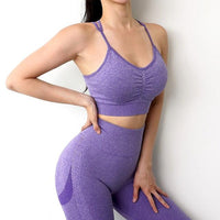 Seamless Yoga Set Fitness Sports Suits Gym Clothing Two Piece Set Women Yoga clothes High Waist Push Hip Leggings Workout Pants Jack's Clearance